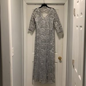 This A silver evening dress